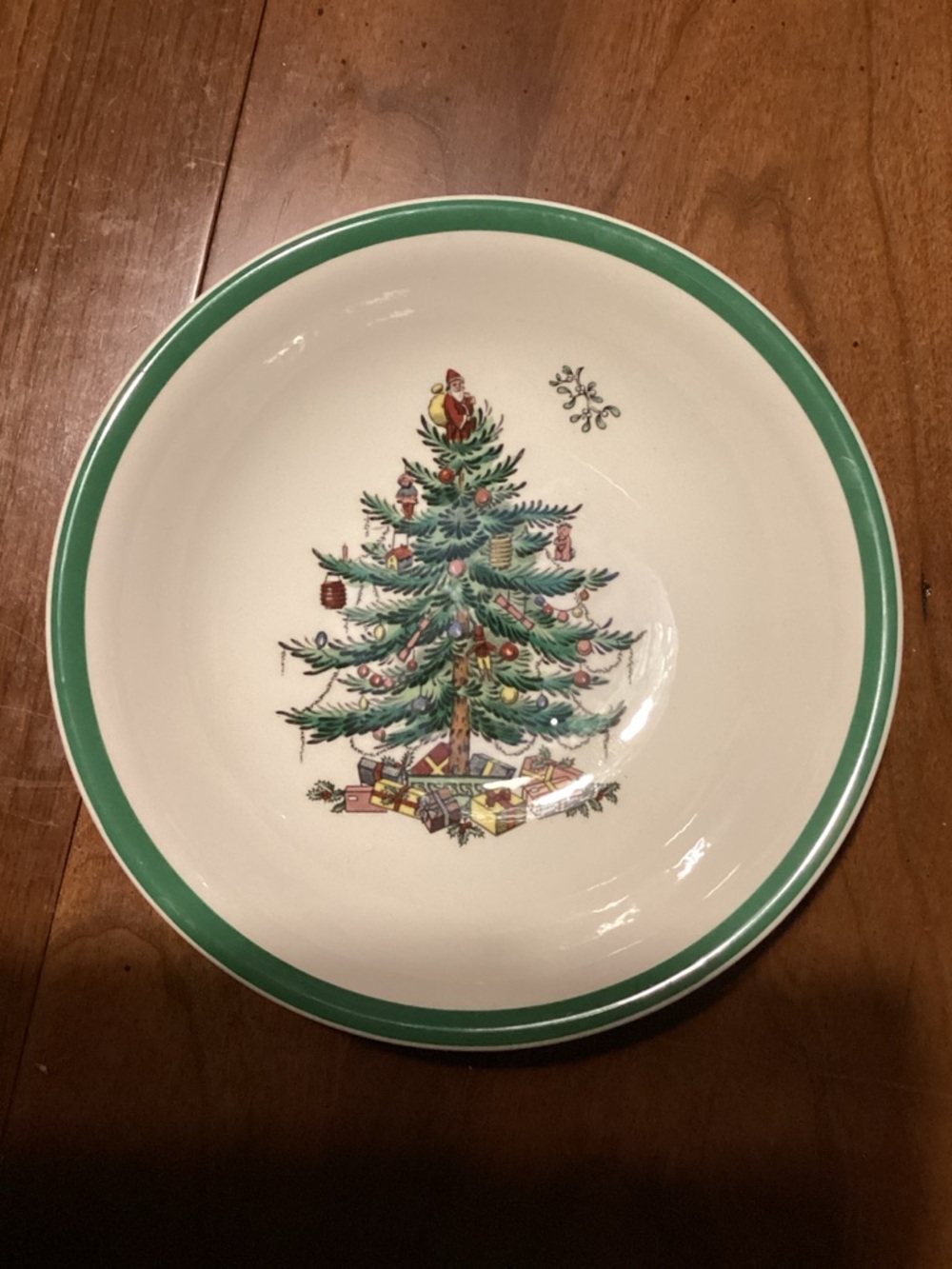 Spode Festive Christmas Tree Holiday 6” Serving Bowl - Green Trim